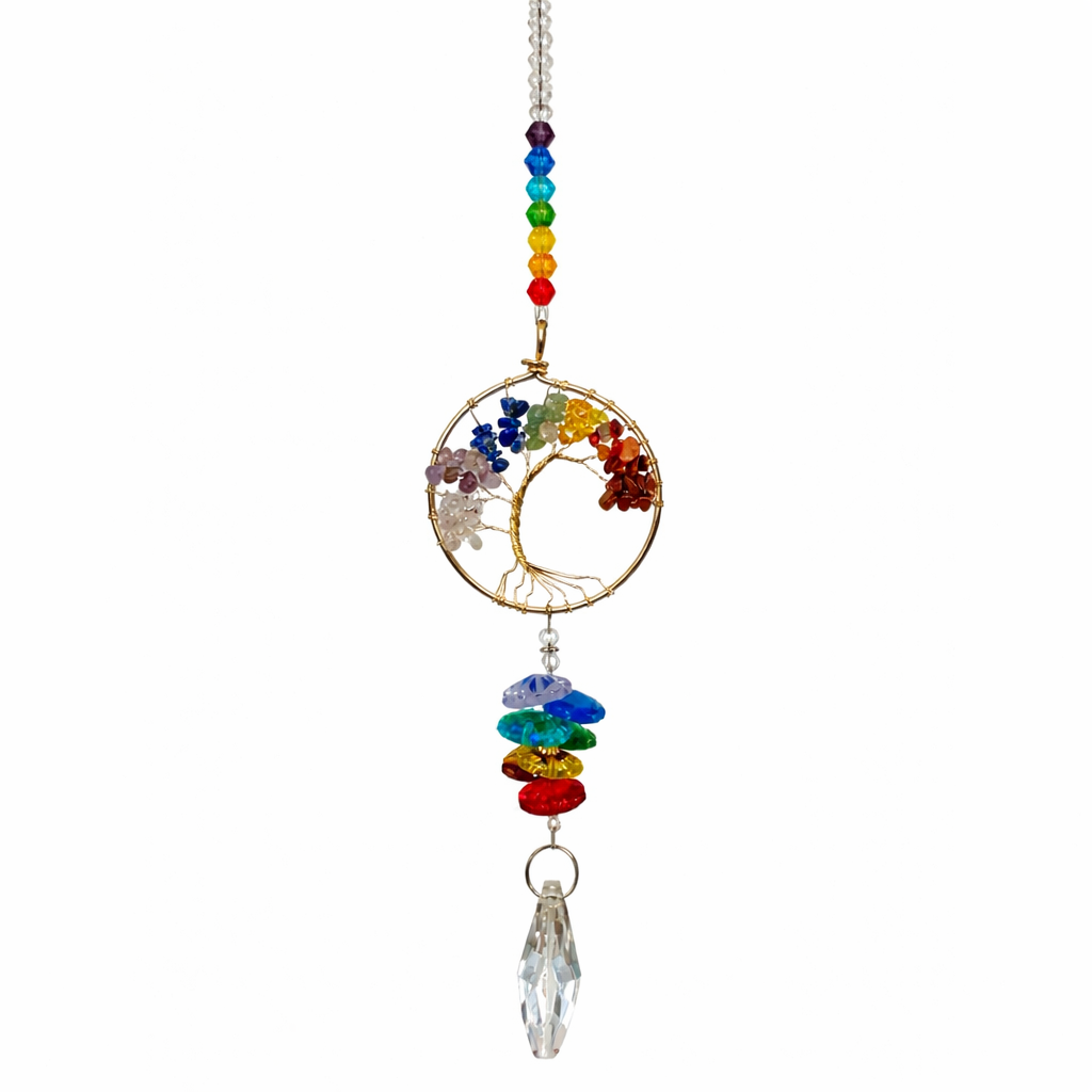 Chakra Tree of Life Crystal Suncatcher