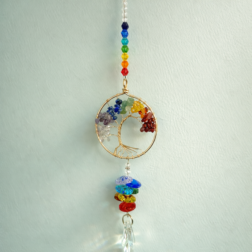 Chakra Tree of Life Crystal Suncatcher