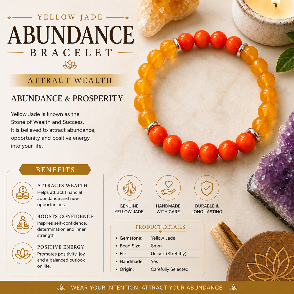 Yellow Jade Abundance Bracelet
