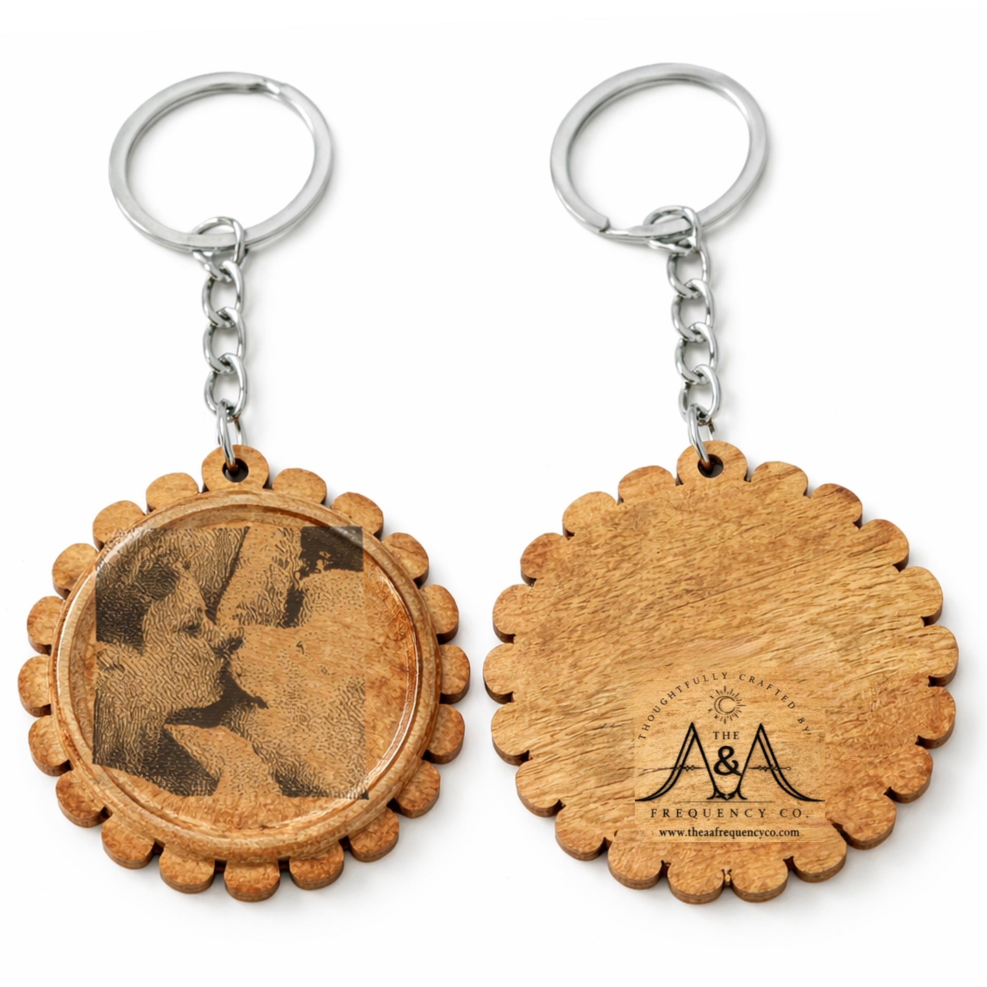 Personalized Wooden Photo Keychain