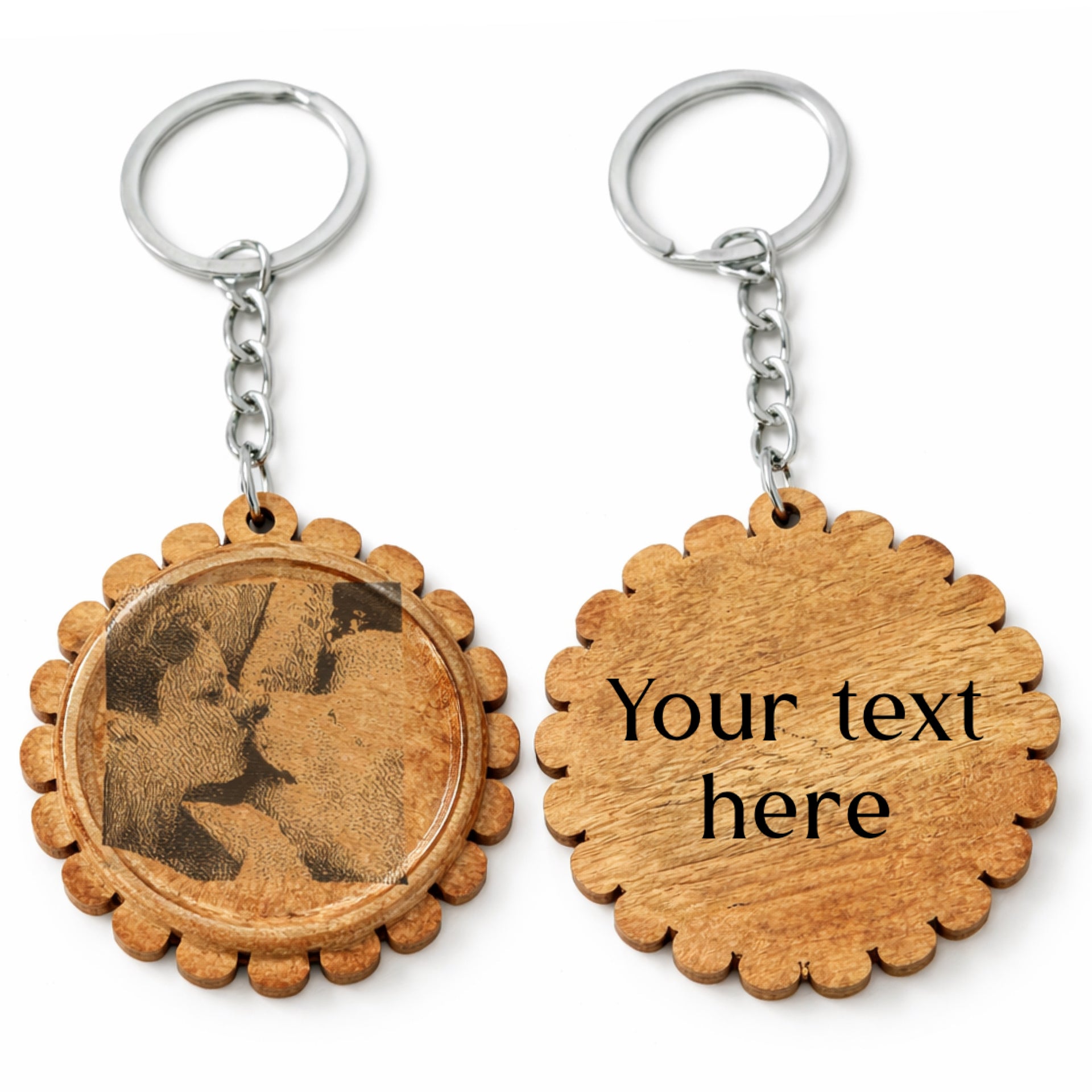 Personalized Wooden Photo Keychain